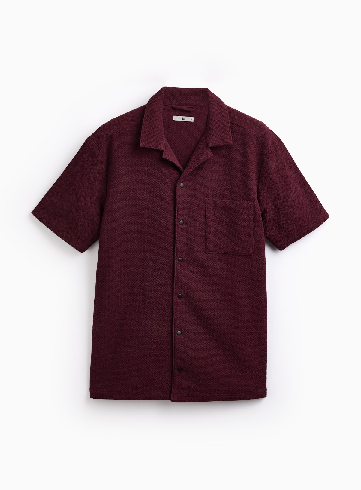 Dark Red Seersucker Co-ord Shirt XXXL - Image 3 thumbnail